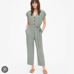Gap Kimono Jumpsuit in Vintage Palm Green Short Sleeve Crop Size XL